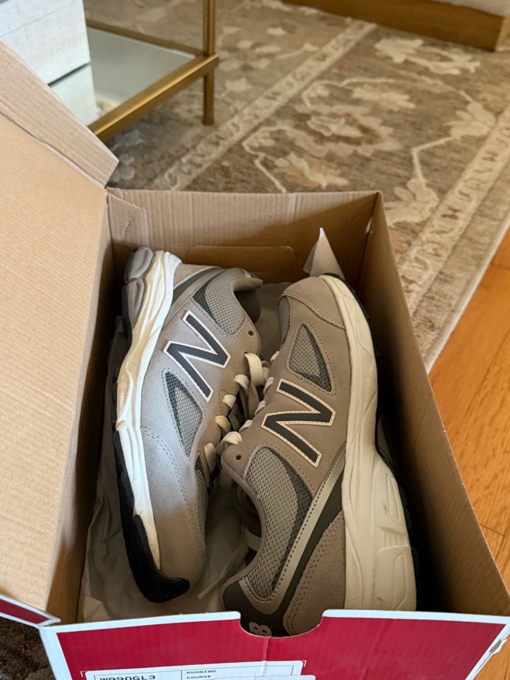 New Balance Men's Light Grey and White Sneakers